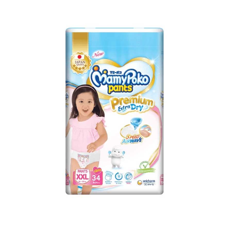 MamyPoko Pants Premium Extra Dry XXL Girls (15-25Kg) 34pcs price in Bangladesh | Authentic Product by Shundorjo