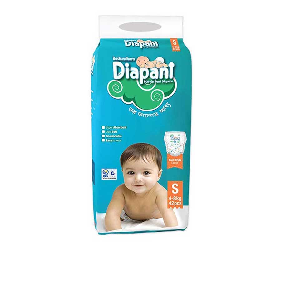 Bashundhara Diapant Baby Diaper S (4-8kg) 42pcs price in Bangladesh | Authentic Product by Shundorjo
