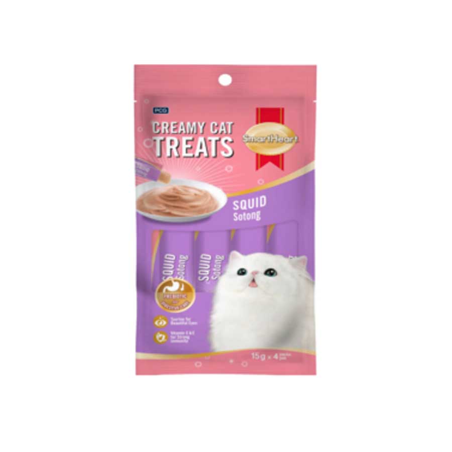Smartheart Lickable Creamy Cat Treat Squid Flavor 4x15gm price in Bangladesh | Authentic Product by Shundorjo