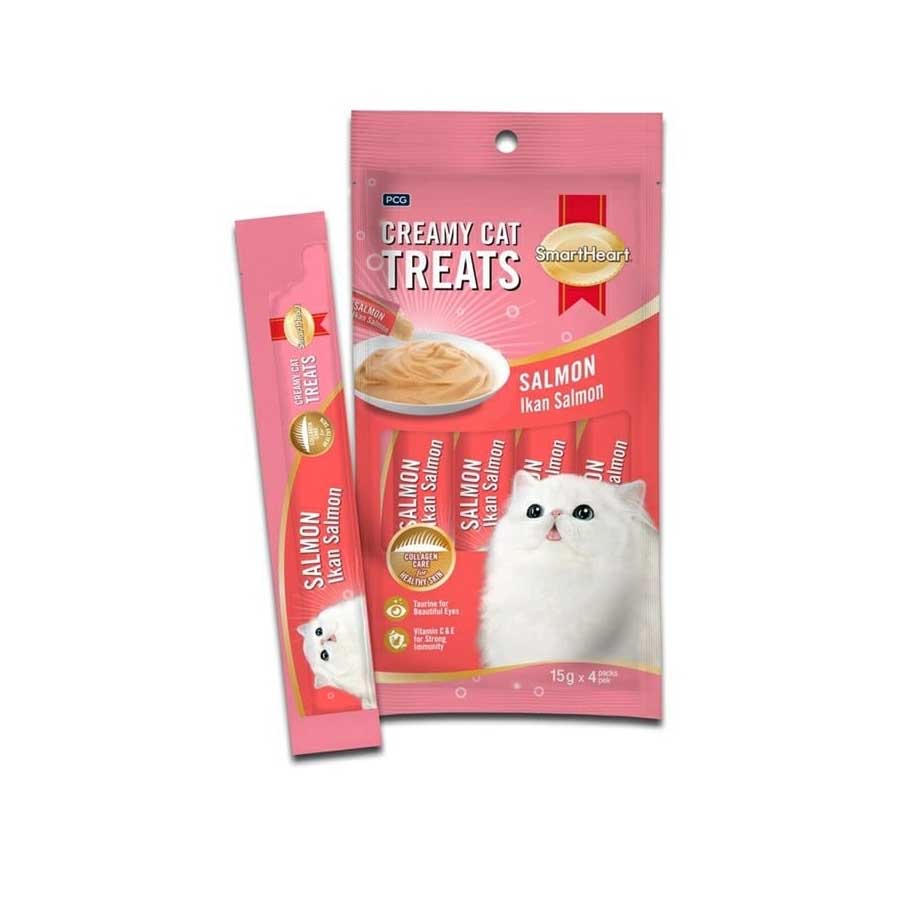 Smartheart Lickable Creamy Cat Treat Salmon Flavor 4x15gm price in Bangladesh | Authentic Product by Shundorjo