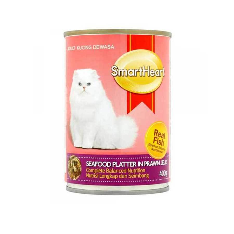 SmartHeart Adult Cat Cann Food Seafood Platter in Prawn Jelly 400gm price in Bangladesh | Authentic Product by Shundorjo