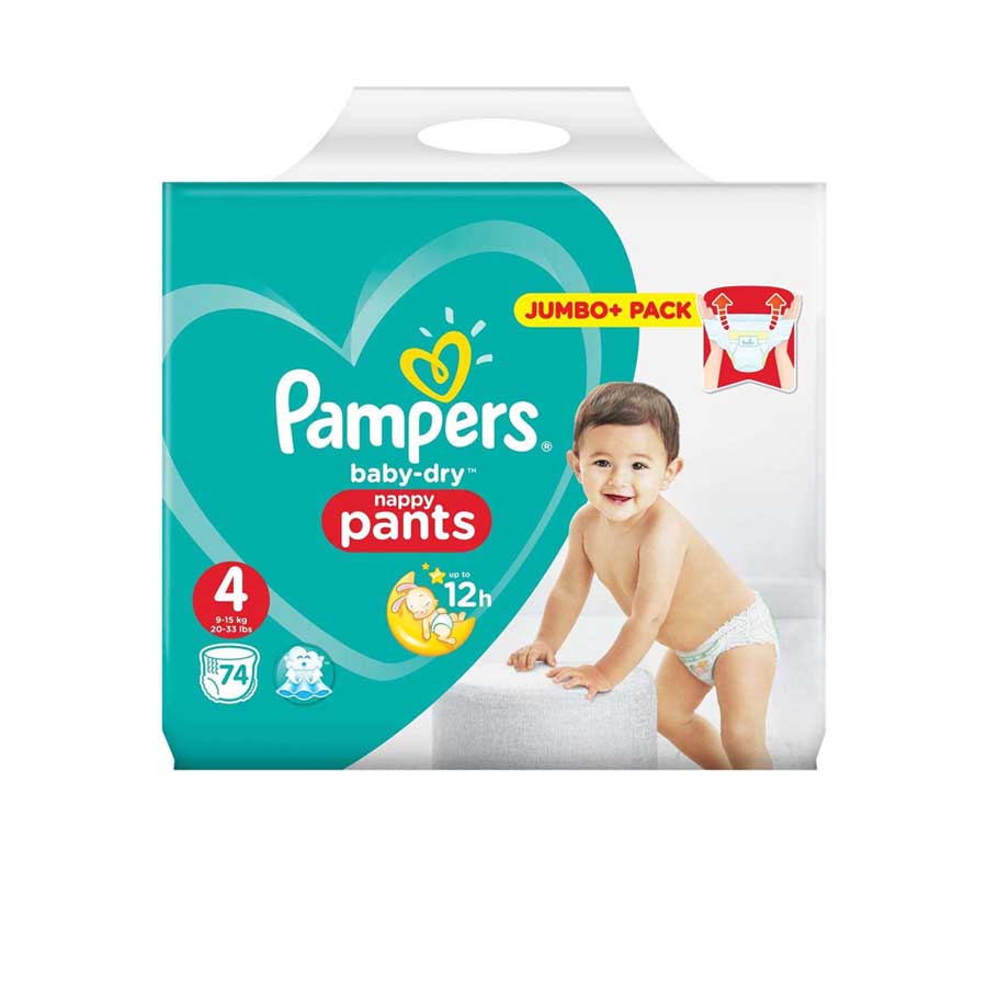 Pampers Baby Dry Pant Jumbo Pack 4 (9-15kg) 74pcs price in Bangladesh | Authentic Product by Shundorjo