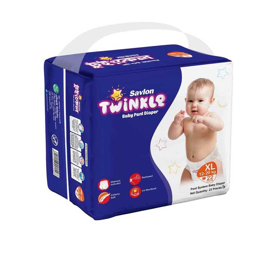 Savlon Twinkle Baby Pant Diaper XL (12-20kg) 22pcs price in Bangladesh | Authentic Product by Shundorjo