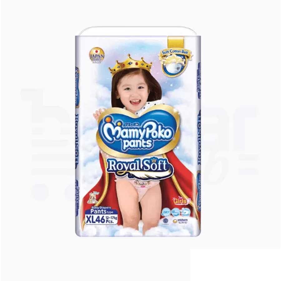 MamyPoko Pants Royal Soft XL Girls (12-17kg) 46 Diapers price in Bangladesh | Authentic Product by Shundorjo