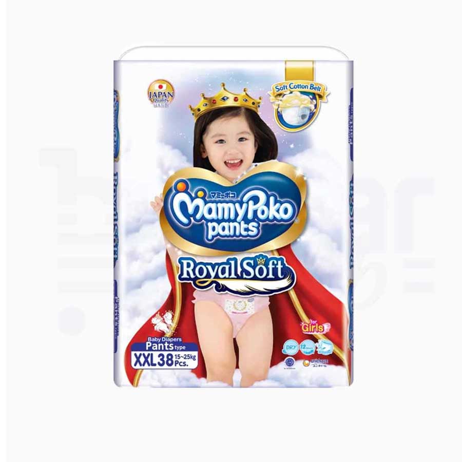 MamyPoko Pants Royal Soft XXL Girls 15-25kg 38 Diapers price in Bangladesh | Authentic Product by Shundorjo