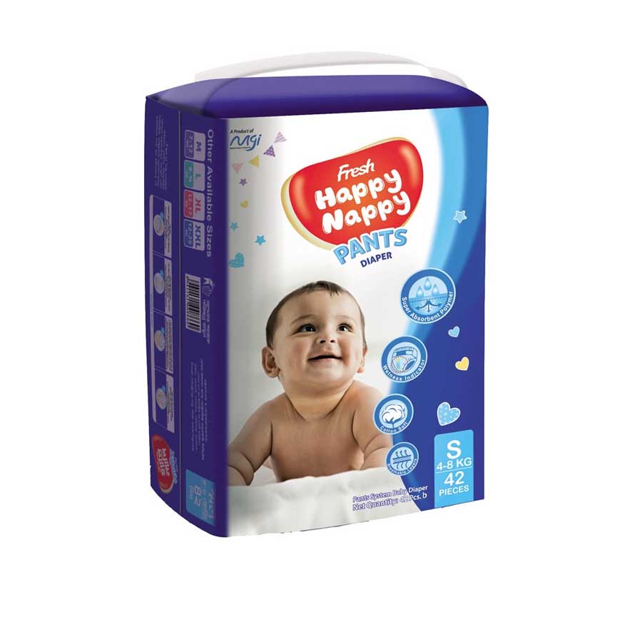 Fresh Happy Nappy Pants Diaper S (4-8kg) 42pcs price in Bangladesh | Authentic Product by Shundorjo