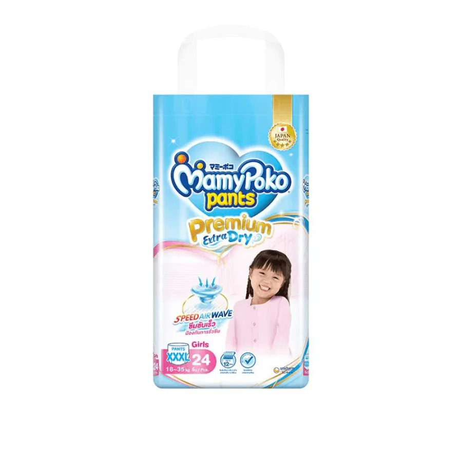 MamyPoko Pants Premium Extra Dry XXXL Girls (18-35kg) 24pcs price in Bangladesh | Authentic Product by Shundorjo