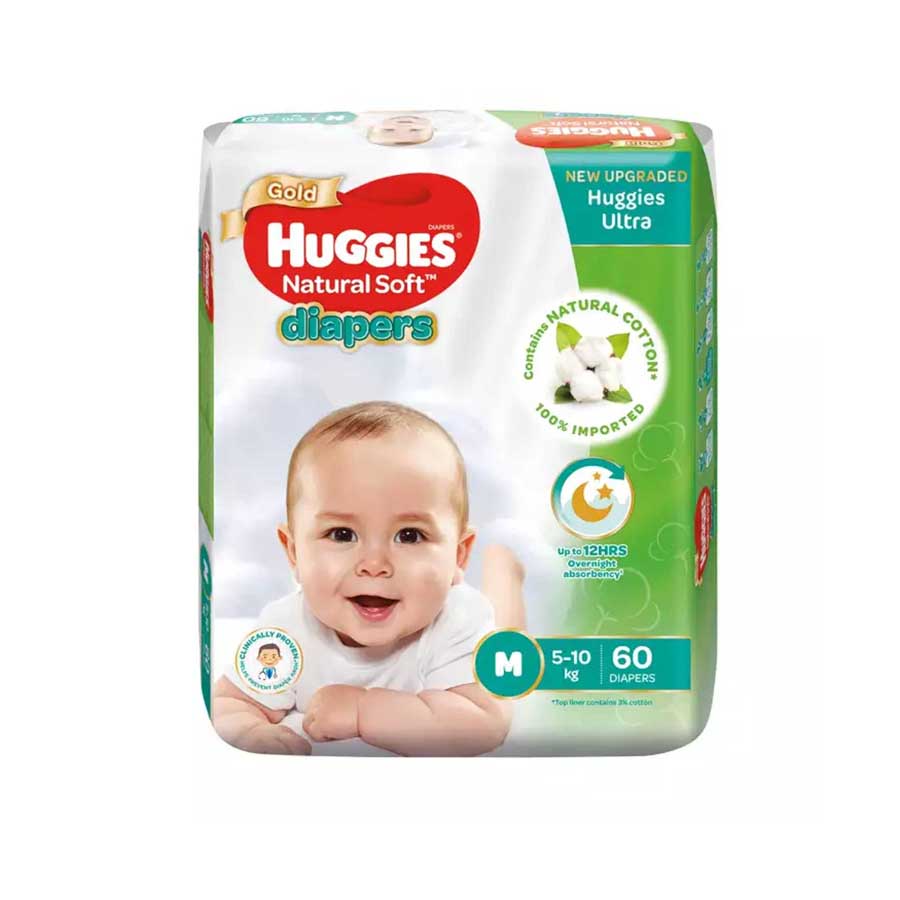 Huggies Baby Diaper Ultra Belt M 5-10kg 60pcs price in Bangladesh | Authentic Product by Shundorjo
