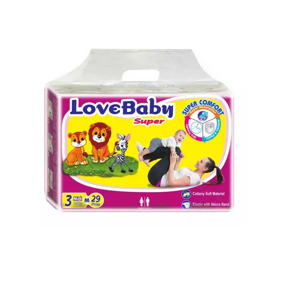 LoveBaby Diaper Belt Midi 3 (4-9kg) 29pcs price in Bangladesh | Authentic Product by Shundorjo