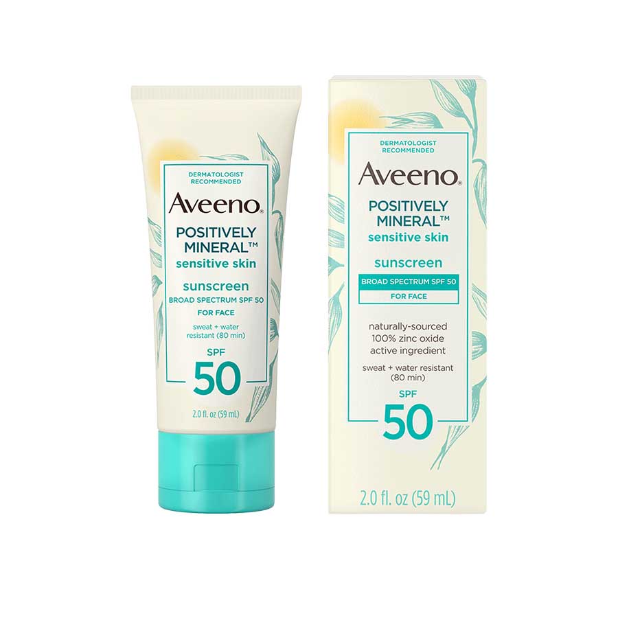 Aveeno Positively Mineral SPF 50 Face Sensitive Skin Sunscreen Lotion 59ml price in Bangladesh | Authentic Product by Shundorjo