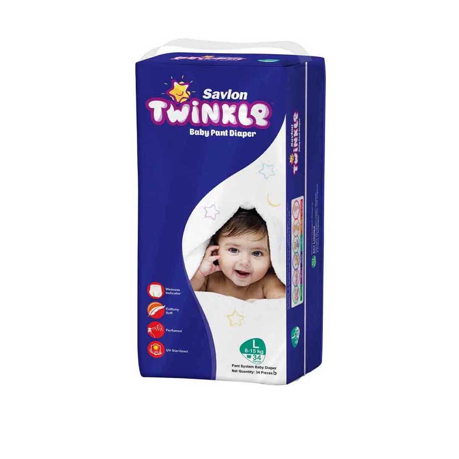 Savlon Twinkle Baby Pant Diaper L (8-15kg) 34pcs price in Bangladesh | Authentic Product by Shundorjo