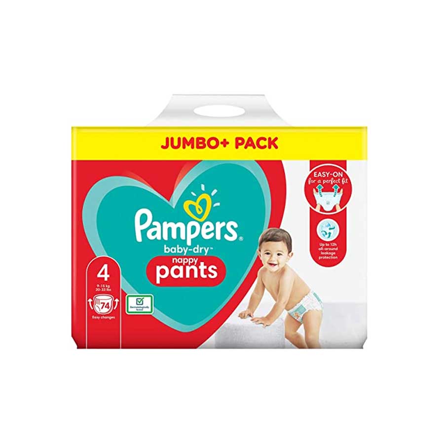 Pampers Baby Dry Pant Jumbo 4 (9kg-15kg) 72 Diapers price in Bangladesh | Authentic Product by Shundorjo