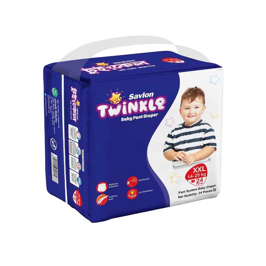 Savlon Twinkle Baby Pant Diaper XXL (14-25kg) 24pcs price in Bangladesh | Authentic Product by Shundorjo