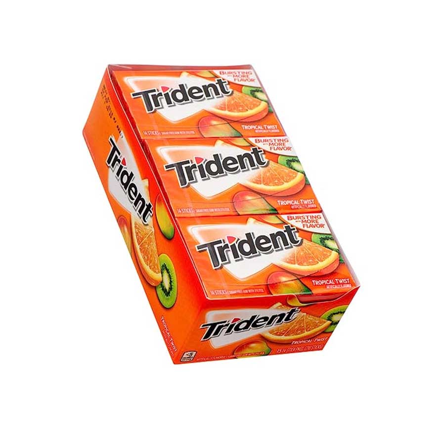 Trident Tropical Twist Sugar Free Gum 12 Packs price in Bangladesh | Authentic Product by Shundorjo