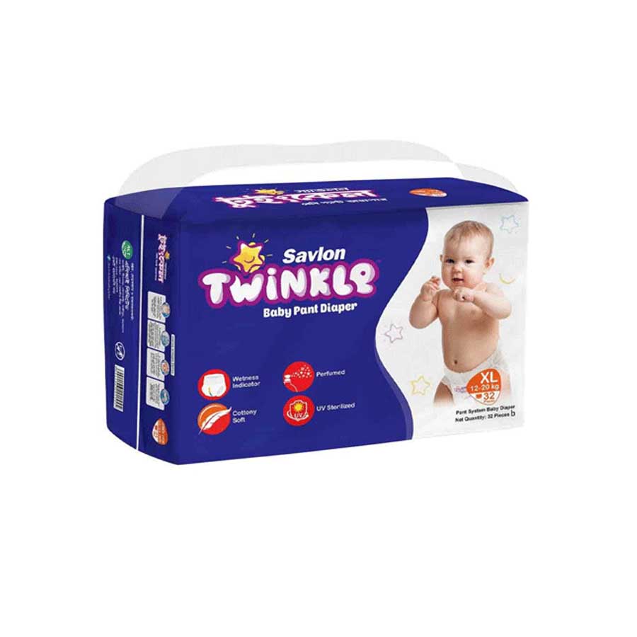 Savlon Twinkle Baby Pant Diaper XL (12-20kg) 32pcs price in Bangladesh | Authentic Product by Shundorjo