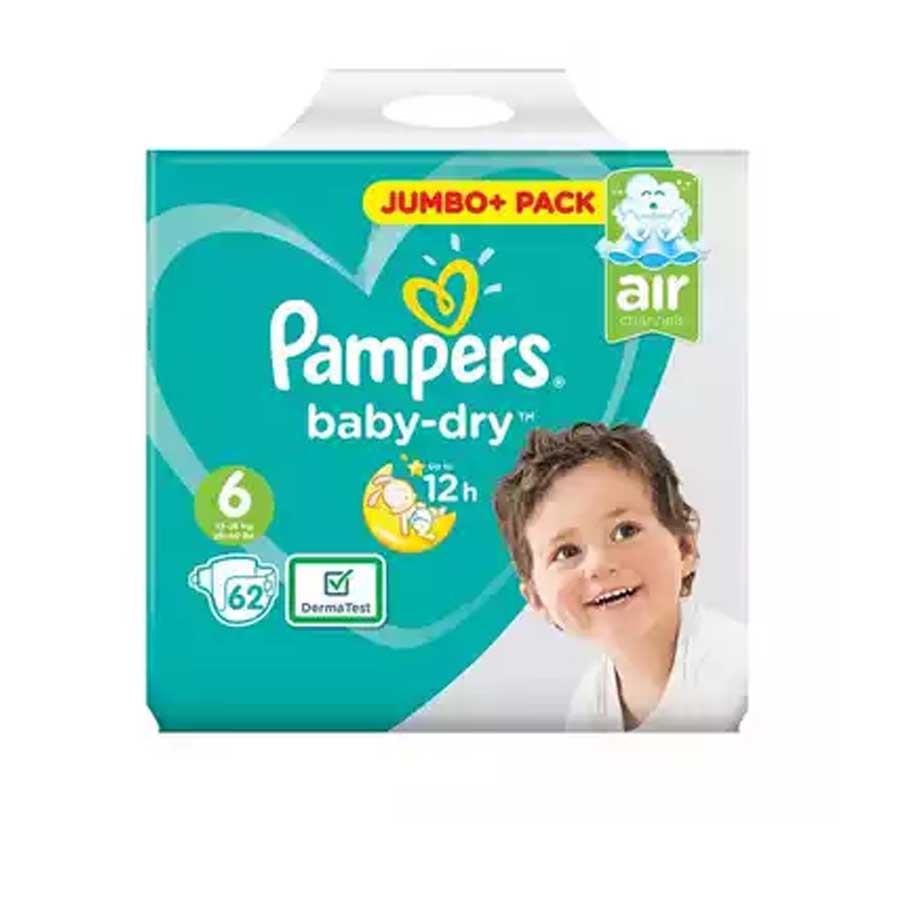 Pampers Baby Dry 6 Jumbo Plus Belt (13-18kg) 62pcs price in Bangladesh | Authentic Product by Shundorjo