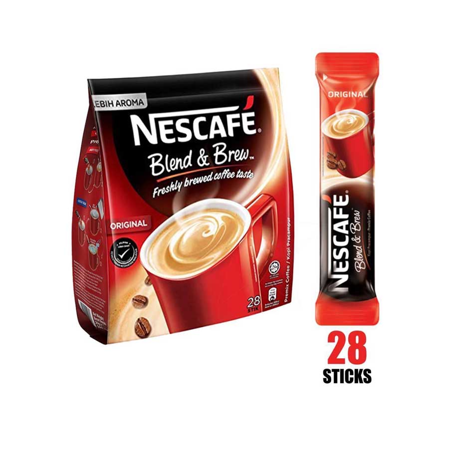 Nescafe 3 in 1 Original Blend & Brew Premix Coffee 28 Sticks x 19gm price in Bangladesh | Authentic Product by Shundorjo