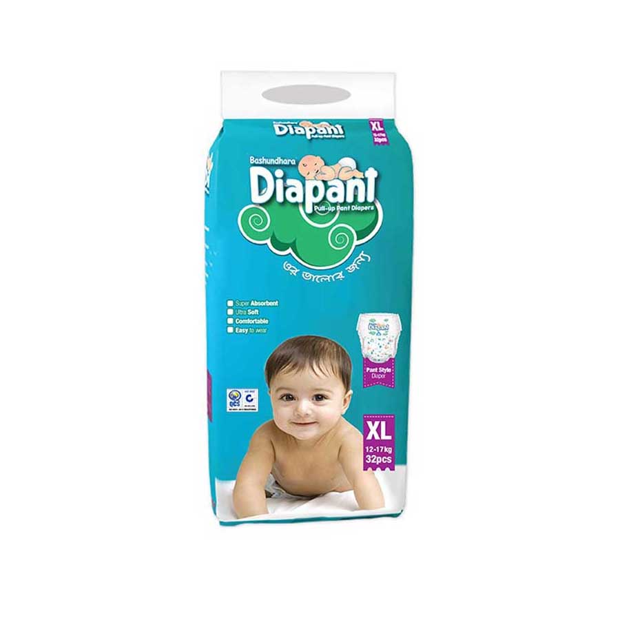 Bashundhara Diapant Baby Diaper XL (12-17kg) 32pcs price in Bangladesh | Authentic Product by Shundorjo