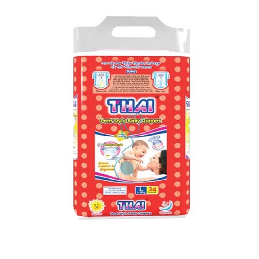 Thai Baby Diaper Pant L (9-16kg) 34pcs price in Bangladesh | Authentic Product by Shundorjo