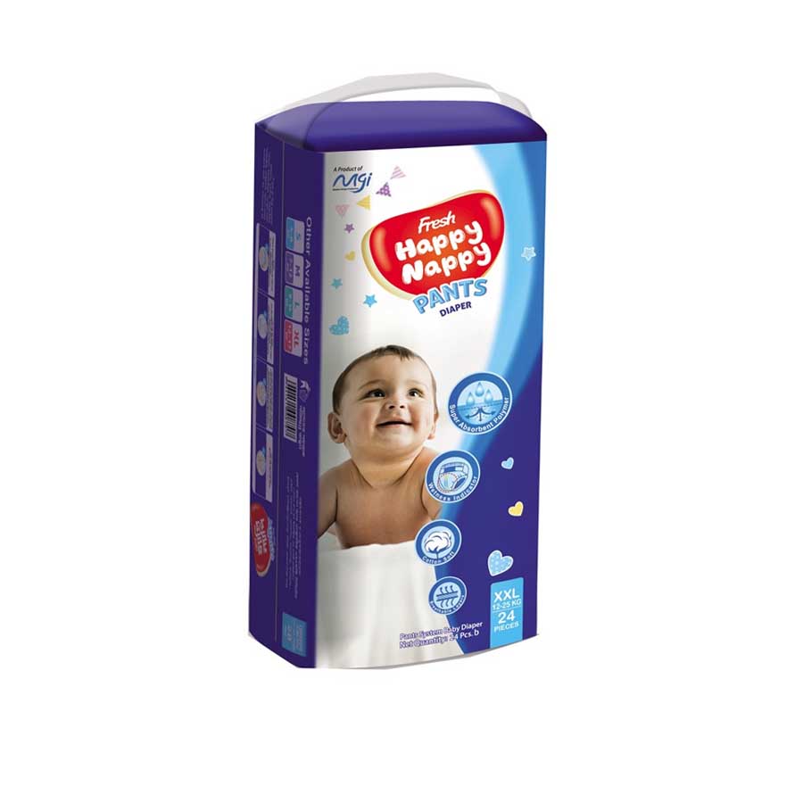Fresh Happy Nappy Pant Diaper XXL (12-25kg) 24pcs price in Bangladesh | Authentic Product by Shundorjo
