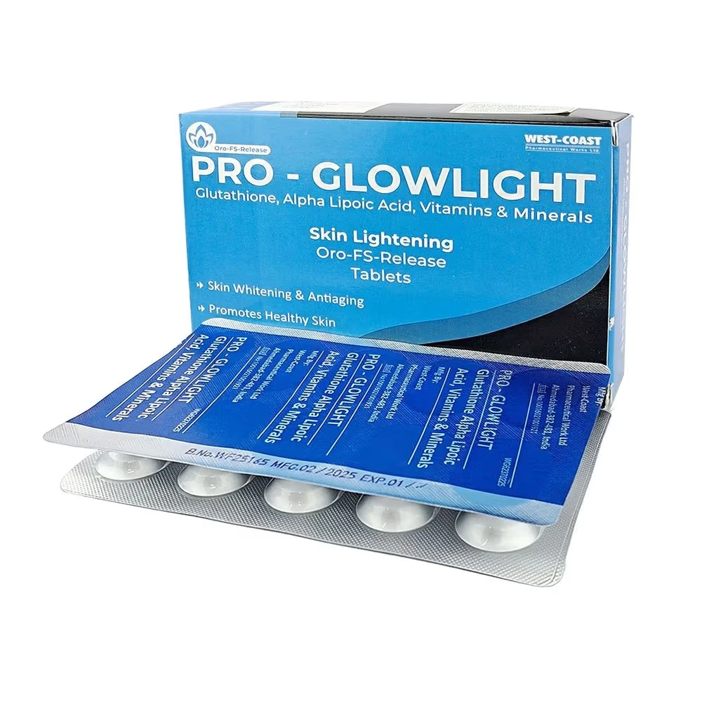 Pro-Glowlight Glutathione, Alpha Lipoic Acid, Vitamins & Minerals Skin Lightening 30 Tablets