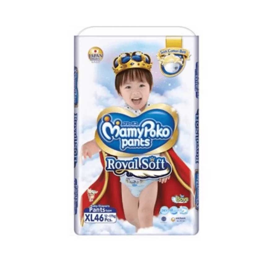 MamyPoko Pants Royal Soft XL Boys (12-17kg) 46 Diapers price in Bangladesh | Authentic Product by Shundorjo
