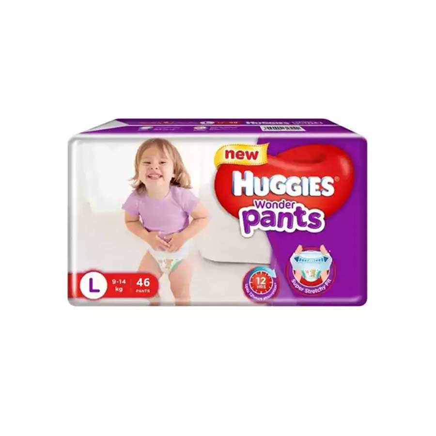 Huggies Baby Diaper Wonder Pants L (9-14kg) 46pcs price in Bangladesh | Authentic Product by Shundorjo
