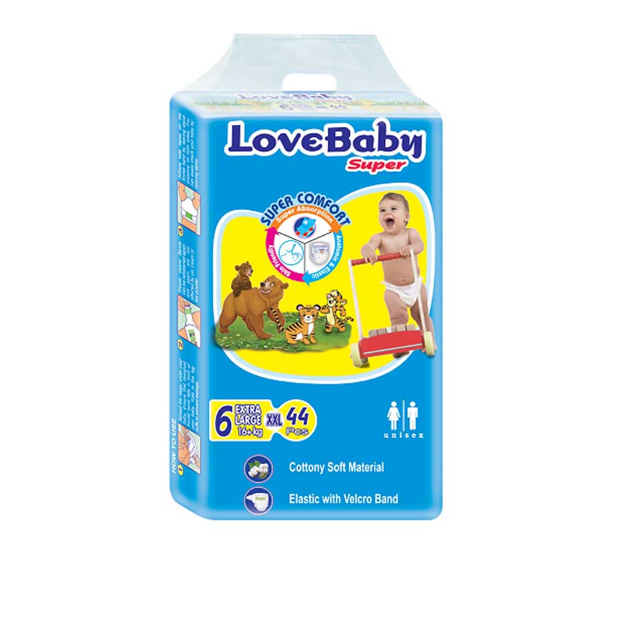 LoveBaby Super Diaper Belt 6 XXL (16+kg) 44pcs price in Bangladesh | Authentic Product by Shundorjo
