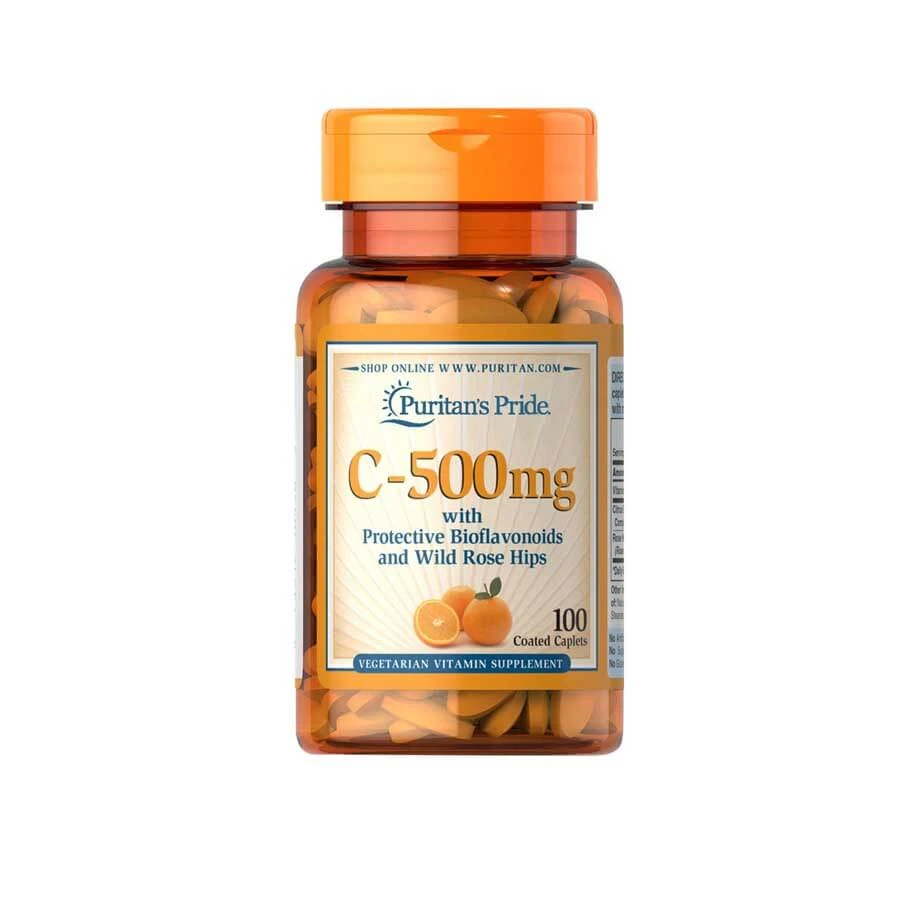Puritan's Pride Vitamin C 500mg With Rose Hips 100 Caplets price in Bangladesh | Authentic Product by Shundorjo