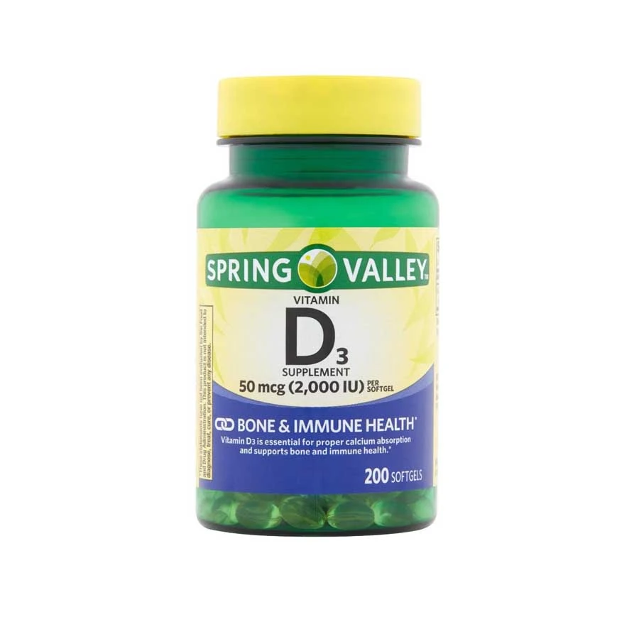 Spring Valley Vitamin D3 50mcg 2000 IU 200 Softgels price in Bangladesh | Authentic Product by Shundorjo