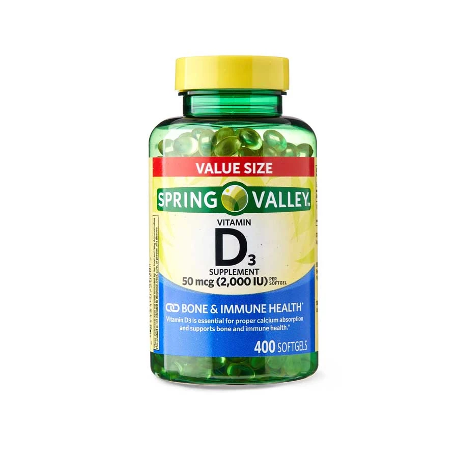 Spring Valley Vitamin D3 50mcg 2000 IU 400 Softgels price in Bangladesh | Authentic Product by Shundorjo