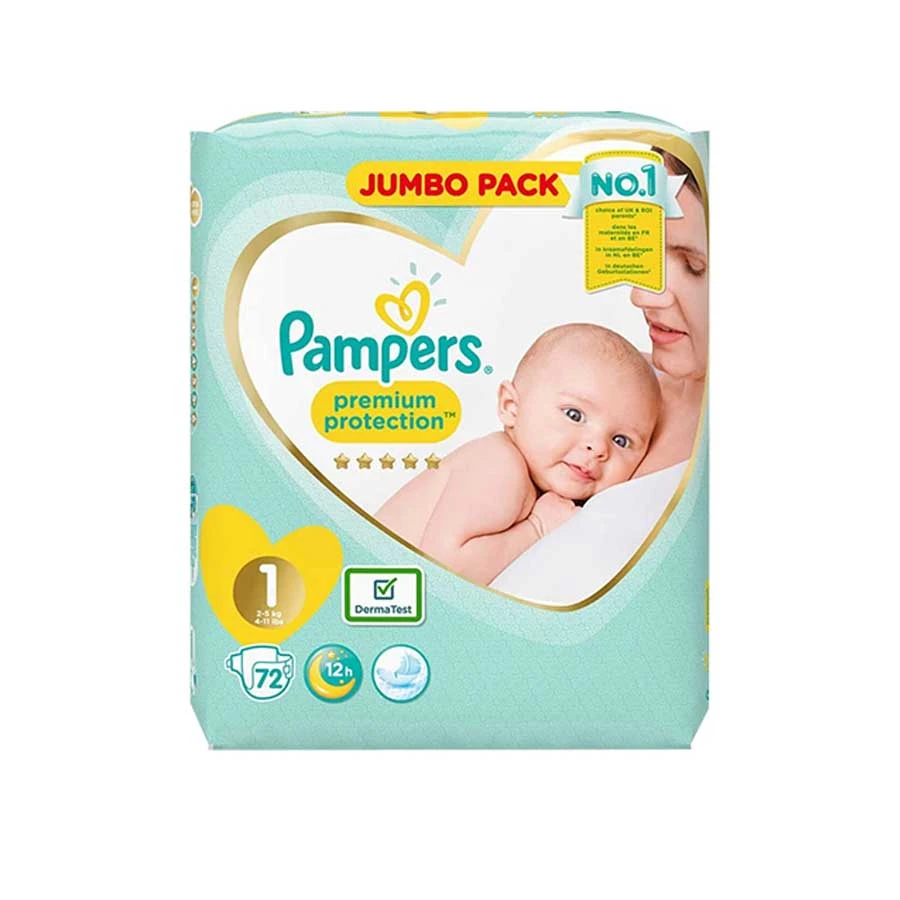 Pampers Baby Dry 1 Jumbo Plus Belt Newborn (2-5kg) 72 Pcs price in Bangladesh | Authentic Product by Shundorjo