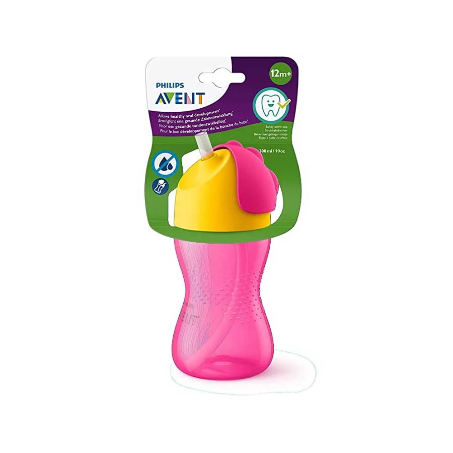 Philips Avent Bendy Baby Straw Cup From 12m+ 300ml (Pink) price in Bangladesh | Authentic Product by Shundorjo