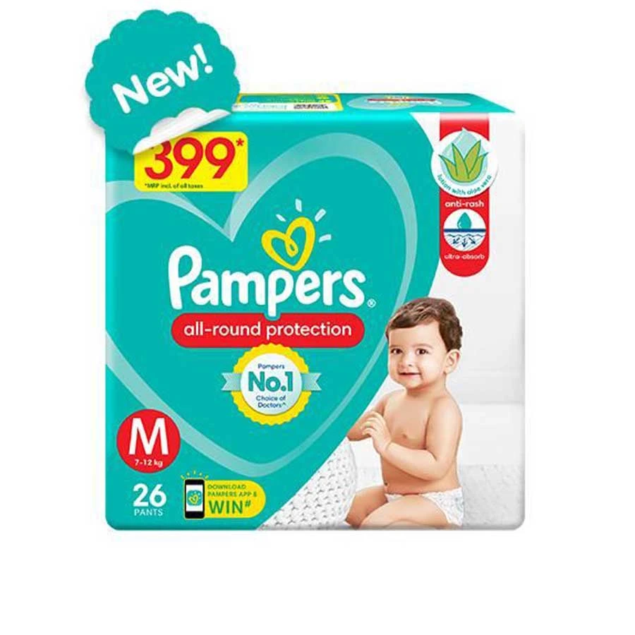 Pampers Baby Diaper Pants M (7-12kg) 26pcs price in Bangladesh | Authentic Product by Shundorjo