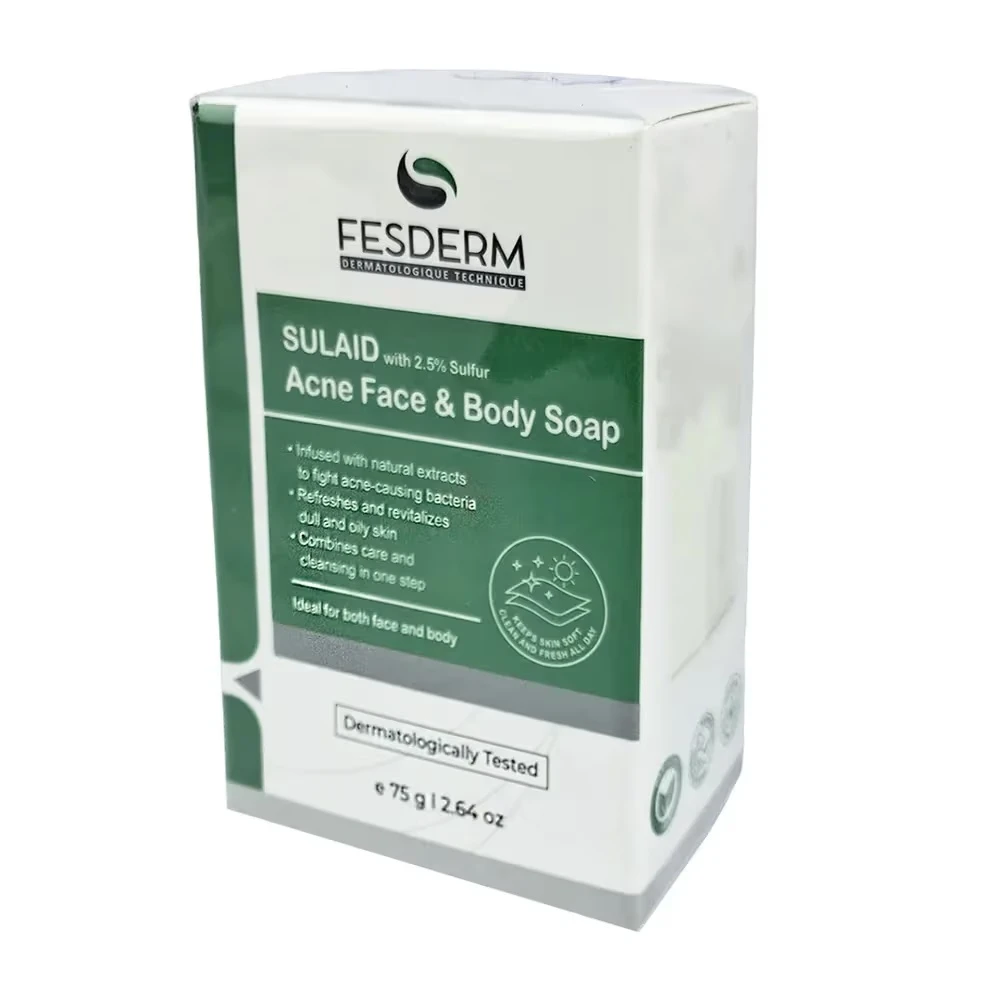FESDERM SULAID Acne Face & Body Soap with 2.5% Sulfur for Oily & Acne-Prone Skin – 75g price in Bangladesh | Authentic Product by Shundorjo