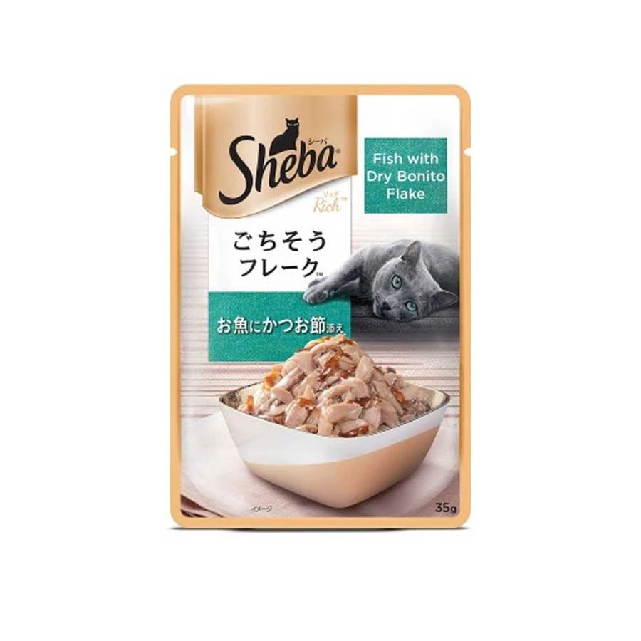 Sheba Rich Premium Fish With Dry Bonito Flake Pouch 35gm price in Bangladesh | Authentic Product by Shundorjo