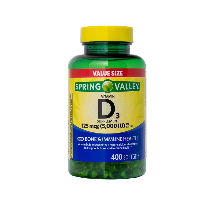 Spring Valley Vitamin D3 125mcg 5000 IU 400 Softgels price in Bangladesh | Authentic Product by Shundorjo