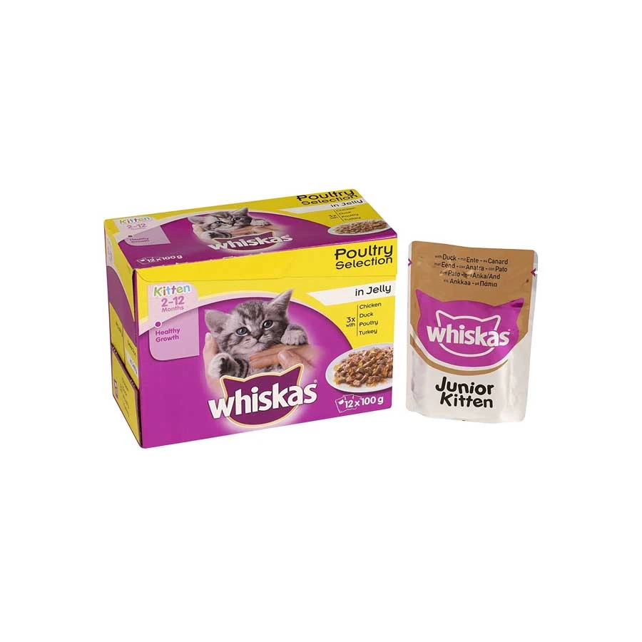Whiskas Poultry Selection in Jelly For Kitten Chicken 12x100gm price in Bangladesh | Authentic Product by Shundorjo