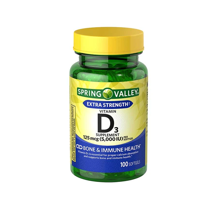 Spring Valley Vitamin D3 125mcg 5000IU 100 Softgels price in Bangladesh | Authentic Product by Shundorjo