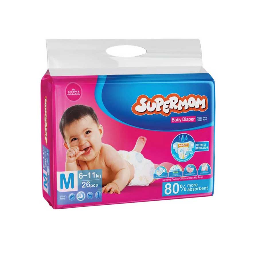 Supermom Baby Diaper Belt M (6-11Kg) 26pcs price in Bangladesh | Authentic Product by Shundorjo