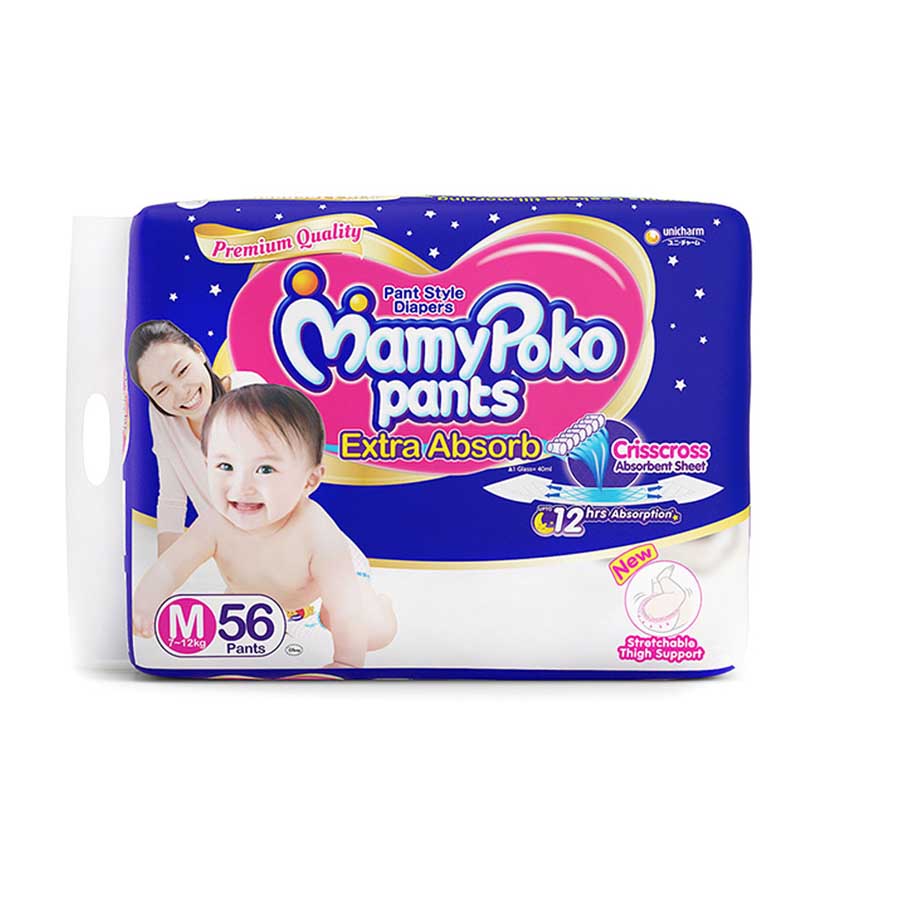 MamyPoko Pants Diaper M (7-12kg) 56pcs price in Bangladesh | Authentic Product by Shundorjo