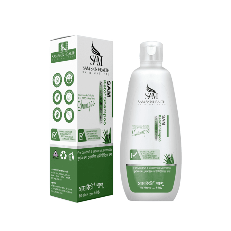 SAM Keto+ Dandruff Shampoo 100ML price in Bangladesh | Authentic Product by Shundorjo